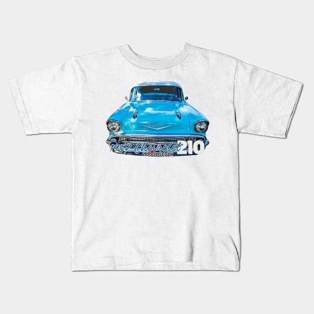 1957 Chevrolet 210 2 Door Sedan Kids T-Shirt by Gestalt Imagery